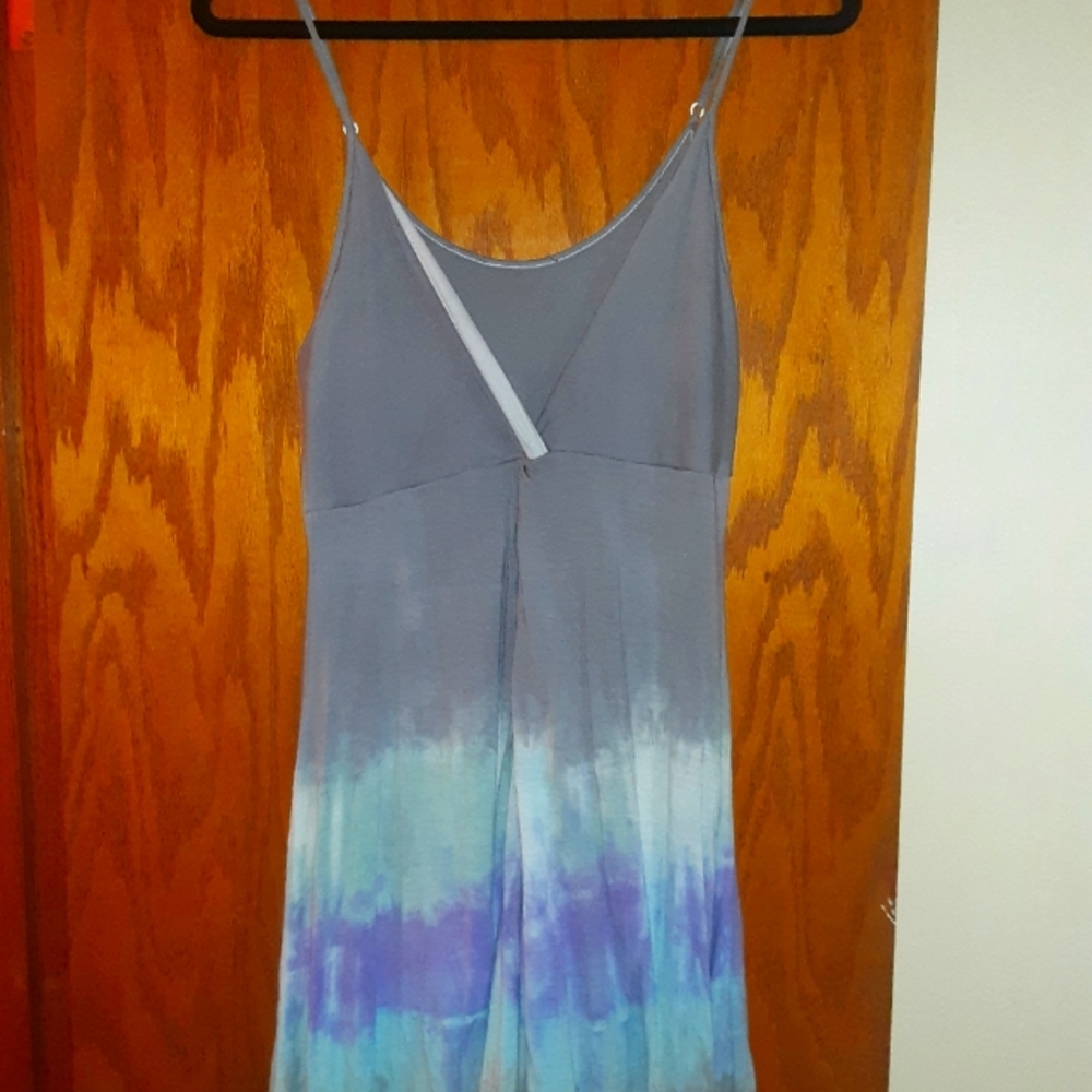 Hand tie-dyed spaghetti strap dress